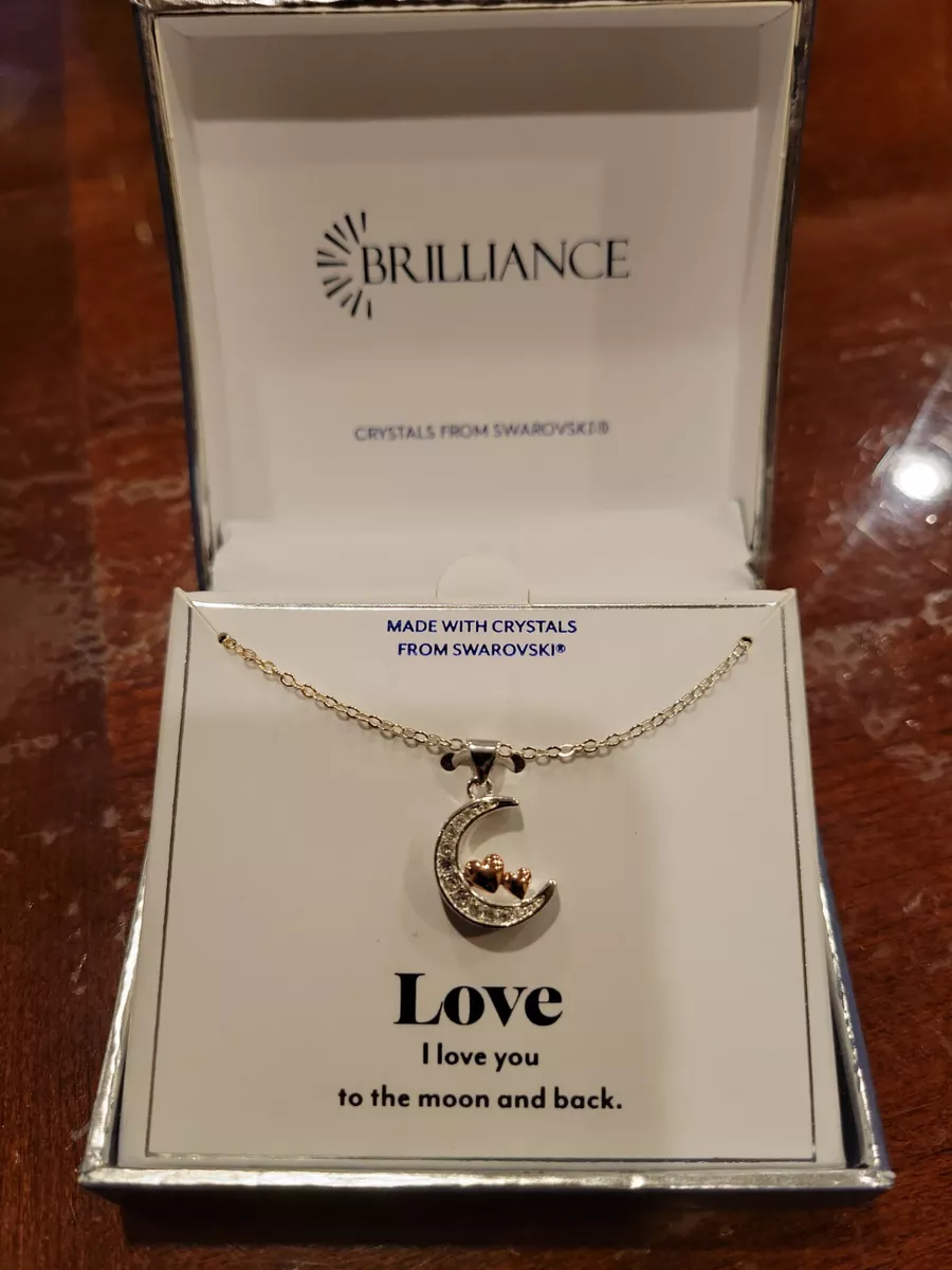 Brilliance Crystals From Swarovski I Love You To The Moon And Back Necklace NEW