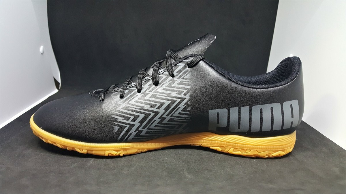 You PUMA Mens Tacto Soccer TrainingShoes, - Puma Black-Castle rock Gum
