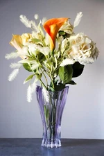 Vase 12 "Crystal Glass Amethyst  Bud Vase Home Decor Bohemia Crystal Flower Vase