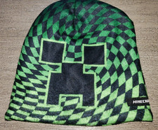 boys MINECRAFT BEANIE HAT one size WINTER WEAR green black great condition 
