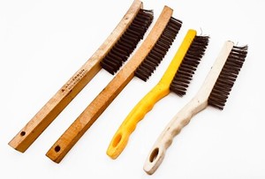 Hand Scratch Wire Carbon Steel Brushes Two (2) 14 inch + Two (2) 11" Brushes