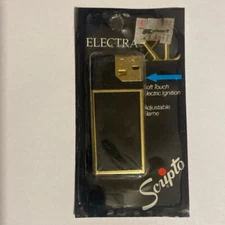 Vintage NON WORKING Scripto Electra XL Soft Touch Lighter Original Box - 1985