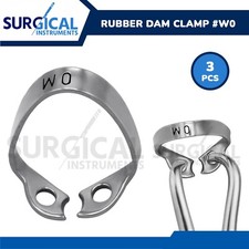 3 Pcs Endodontic Rubber Dam Clamps #W0 Stainless Surgical Dental German Grade