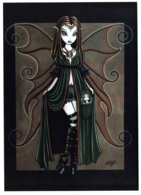 New MYKA JELINA Mint BUTTERFLY FAIRY QUEEN POSTCARD ART PRINT 6 x 4 1/4 inches