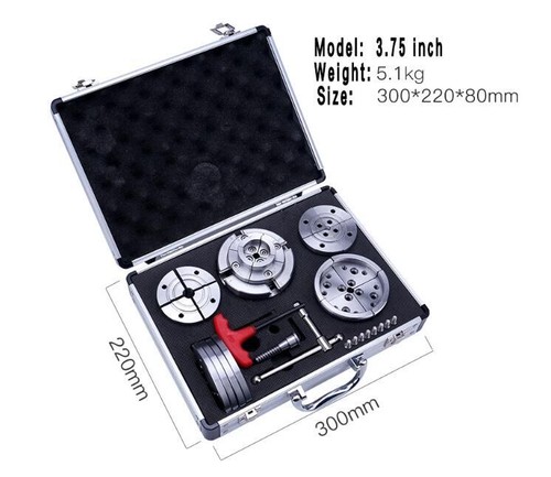 Wood Lathe Chuck Set 3.75"inch Self Centering Scroll Chuck High Quality 4 j - Picture 3 of 5