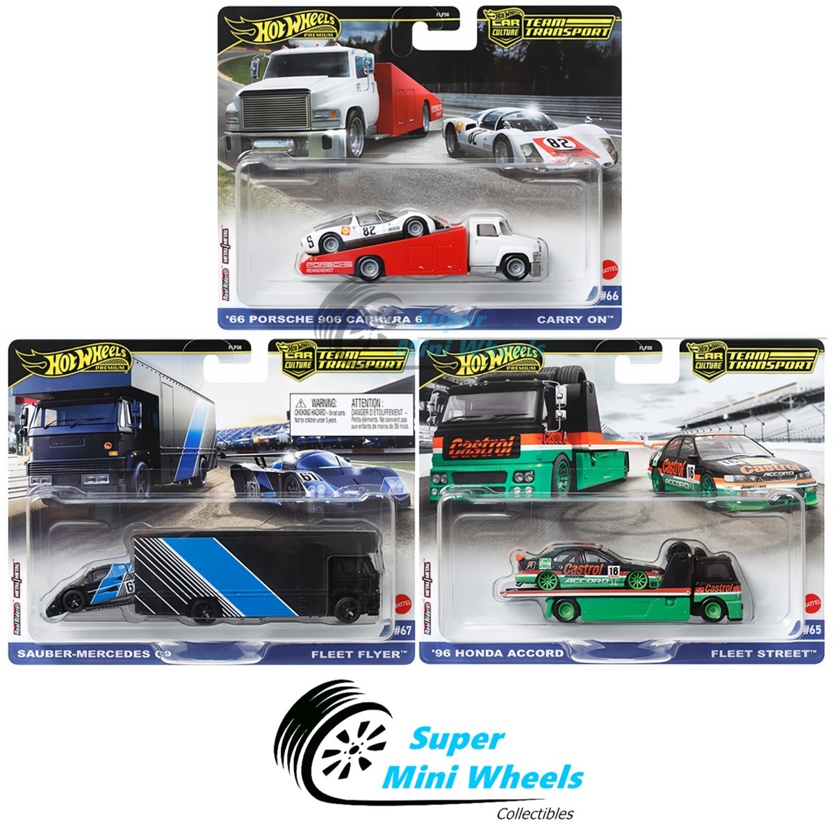 Hot Wheels 2024 Car Culture Team Transport B Case Set of 3 Cars