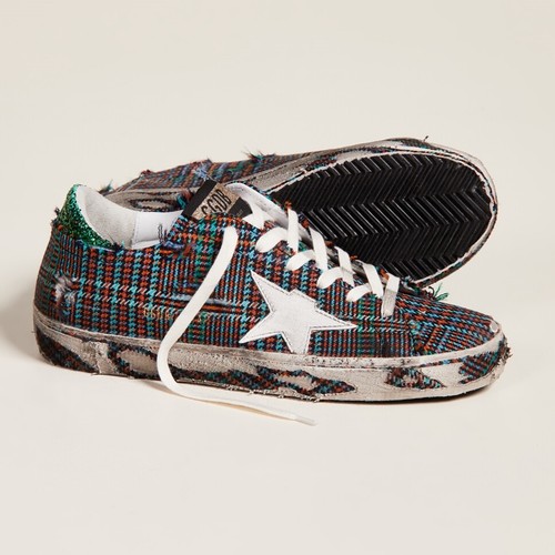 golden goose plaid sneakers