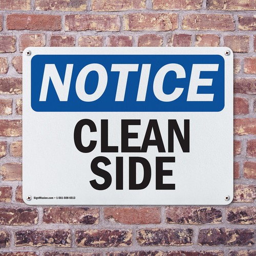 (2 Pack) Clean Side OSHA Notice Sign Decal Metal Plastic - 第 4/23 張圖片