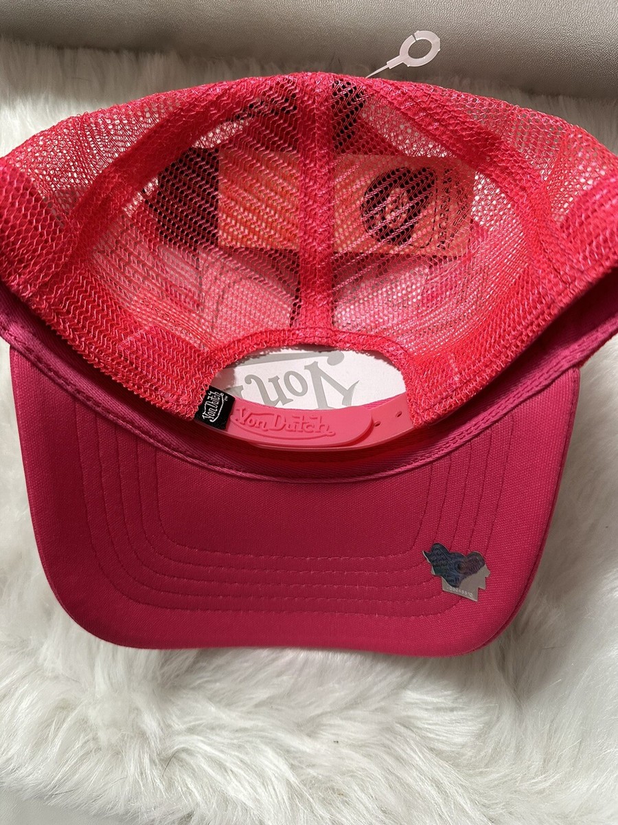 Von Dutch NWT Trucker Hat Pink White Flying Eyeball Wordmark  display picture 1