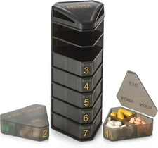 MEDCA Moisture Proof Weekly Stackable Pill Organizer - BPA Free, Weekly Pill Box