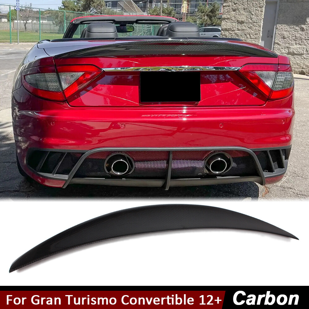 For Maserati Gran Turismo Convertible 12-14 Carbon Rear Trunk Spoiler Wing Lip