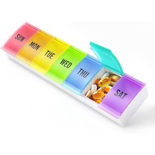 Weekly Pill Organizer 7 Day Large Easy Open Pill Box with Secure Closure