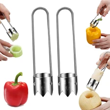 2 PCS Red Bell Pepper Seed Corer-Multifunctional Fruit and Vegetable Core Remove