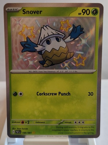 Pokemon TCG Snover Holo Shiny Rare SV: Paldean Fates 100/091 NM
