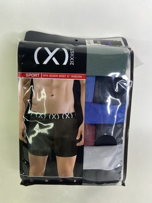 2XIST Sport 6 Pack Boxer Briefs 6in Inseam Underwear Multicolor Mens Size XL