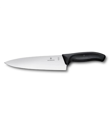 Victorinox Swiss Classic Kitchen Fixed Knife 8  Stainless Steel Blade Black