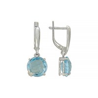 Kaufbei OhrhäNger Aus 925 Silber Mit Blauem Topas, Sterlingsilber Ohrringe