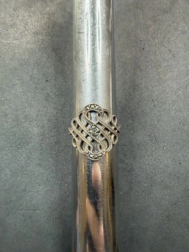 4.2g VTG Sterling Silver 925 Marcasite Ring Size 11 Jewelry Lot O