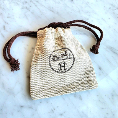 small dust bag HERMES case jewelry earrings ring bag cufflinks buckle belt gold