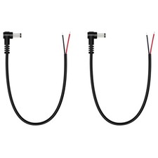 DC Power Pigtail Cable, 2Pack 5.5mm x 2.1mm 90 Degree Right Angle DC Barrel M...
