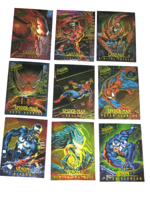 1995 Fleer ULTRA Spider-Man INSERT MASTERPIECES 9 Card Set VENOM