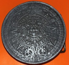 1974 Mayan Aztec Mexican Mexico Sun God Hippie Hipster 70s Vintage Belt Buckle
