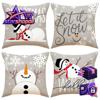 Weihnachtsdeko Kissenbezug 4Er Set 45X45 Cm Dekokissen FüR Weihnachten Deko