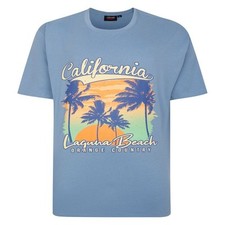 Tee-Shirt Imprimé Espionage Laguna Beach Pour Hommes En Bleu, 2XL-6XL