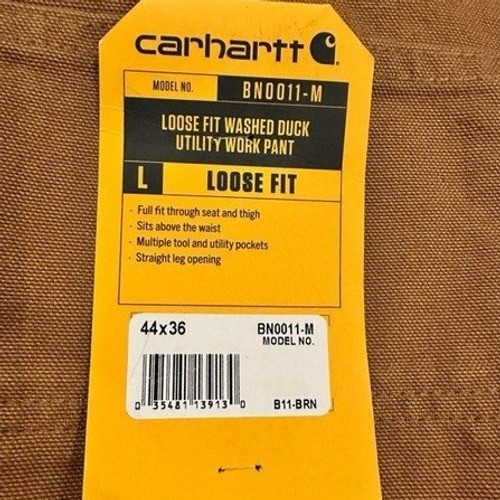 Carhartt B11 Loose Fit Washed Duck Utility Work Pants Men 44x36 Brown Carpenter thumbnail 6