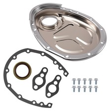 Sb Chevy Timing Cover For V8 Sbc 283 327 350 383 400 Chrome Roller Cam 58-86