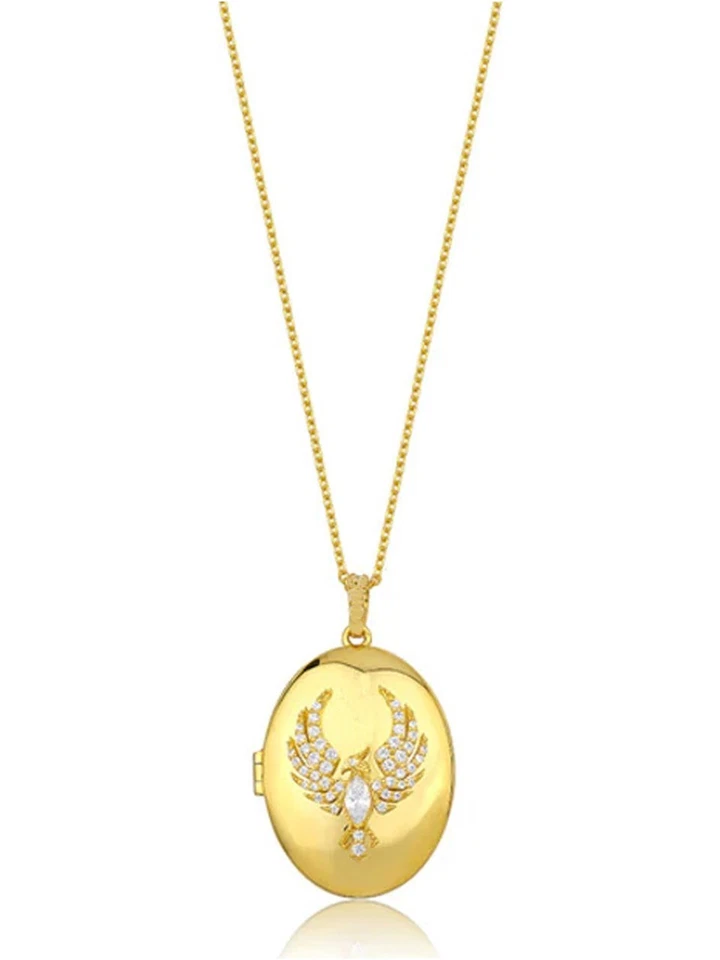 NISAN Alya Phönix Medaillon – 925er Silber, vergoldet