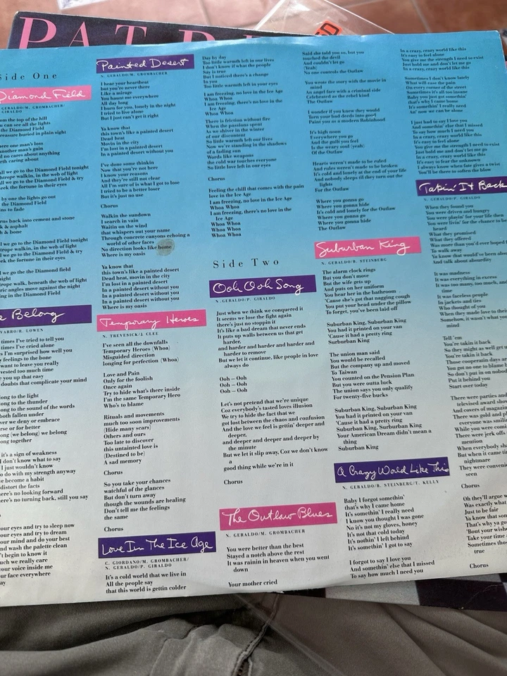 PAT BENATAR Tropico  ORIGINAL Vinyl LP Hit/Postcard 1984 FV41471 - Image 3 of 4