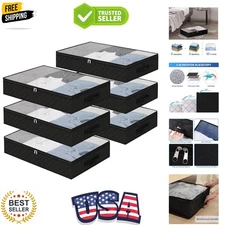 Compact Under Bed Storage Solutions - 6 Foldable Bags with Reinforced Handles