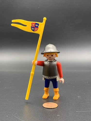 Playmobil Knight - Royal Court 3659 Guard Soldier Flag Fleur de Lis VTG
