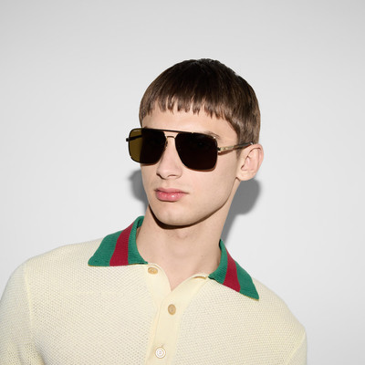 GUCCI グッチ　ジグソーパズル　800ピース Gucci GG1289S Sunglasses Men Gold/Havana Brown Aviator 62mm