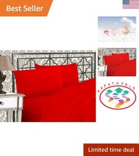 Luxurious 1500 Hotel Quality Microfiber Three Line Embroidered Softest 4-Pie...