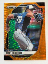 2025 Panini Prizm - Ricky Tiedemann #163 - Orange Pulsar Prizm /399 - Blue Jays