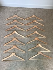 Wooden Hangers Lot x 14/ Natural Light Wood
