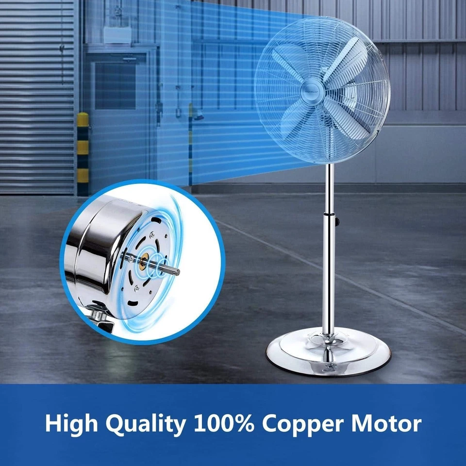 AIGOSTAR VENTILATORE PIANTANA IN ACCIAIO OSCILLANTE 3 VELOCITA REGOLABILE 50WATT - Immagine 4 di 4