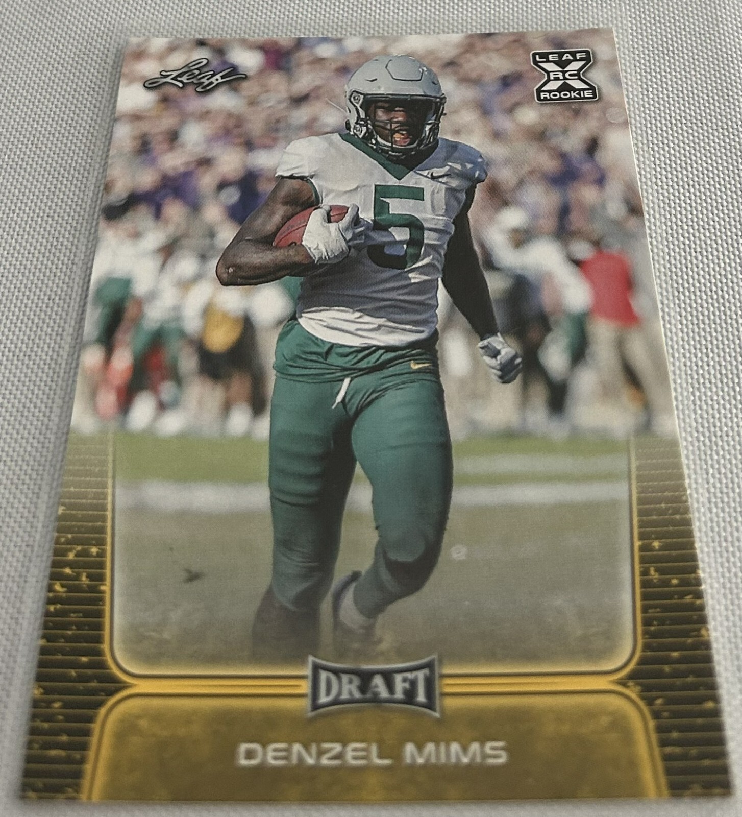 2020 Leaf Draft Football Denzel Mims Baylor Bears Gold XRC #27