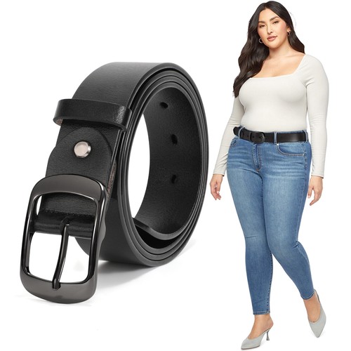 Womens Genuine Leather Jeans Pants Belt 