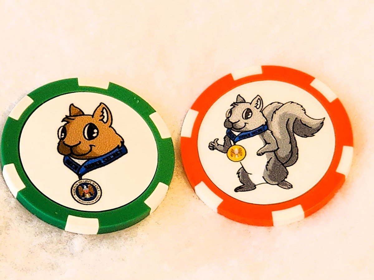 Limited Set - NSA, Secret Squirrel Casino Tokens/ Coins/Ball