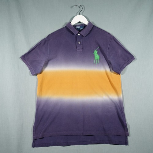 Polo Ralph Lauren Shirt Mens Large Purple Orange Big Pony Short Sleeve Custom - Picture 2 of 17