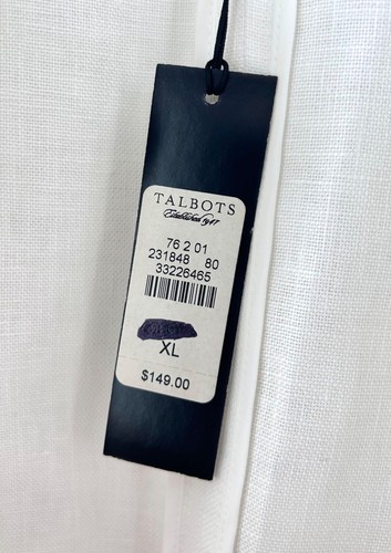 NWT TALBOTS PURE IRISH LINEN OPEN FRONT WHITE BLAZER JACKET - XL - Picture 5 of 5