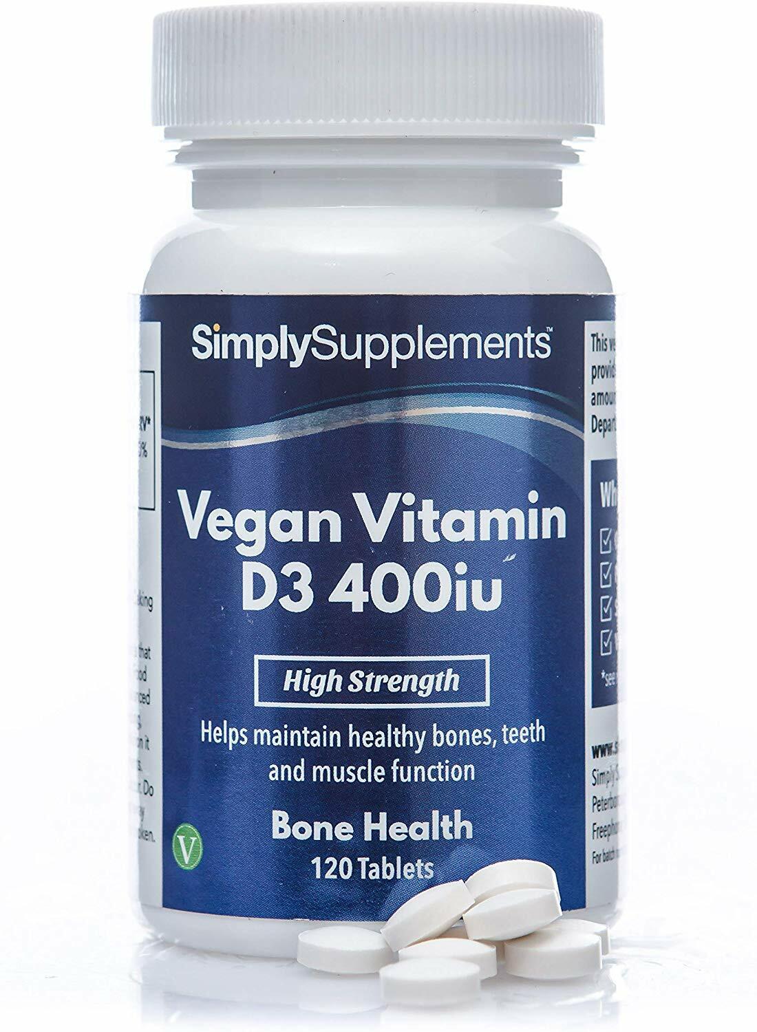Veganes vitamina d3 400iu - 120 comprimidos-simplysupplements