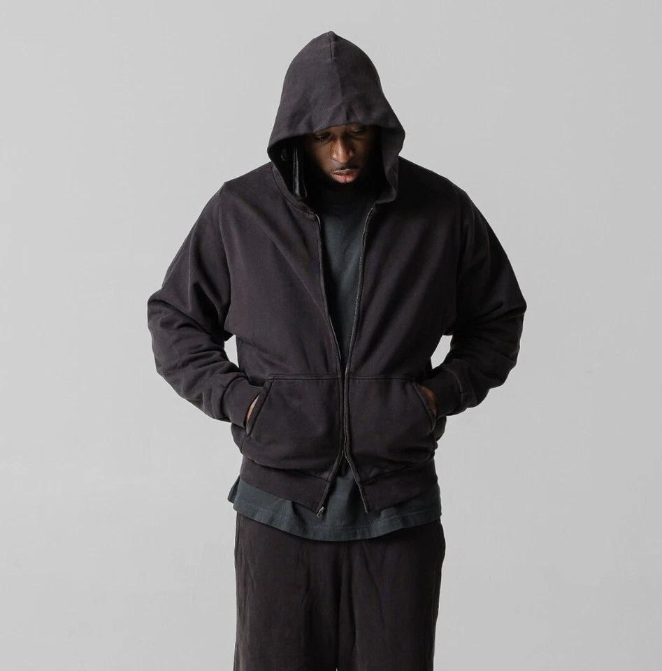 Felpa Yeezy Gap full zip con cappuccio nera inedita stagione YZY TUTTE LE TAGLIE - Immagine 3 di 4