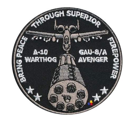 Air Man A-10 Warthog Peace Through Superior Firepower  HOOK PATCH 3.5 Inch