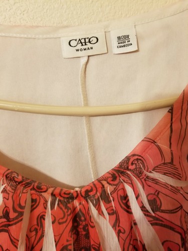y2k Cato womens blouse size 18 20 W 28 L 28 across front chest pit to pit elasti - Picture 2 of 12