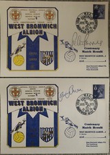 WEST BROMWICH ALBION V AJAX 1979 DAWN FIRST DAY COVERS SIGNED BY OWEN & BARNES 