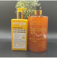 Golden Glow Body Milk 500ml Lotion  1000ml exfoliating shower Gel...